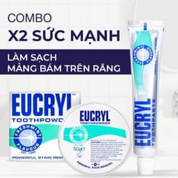 Combo Kem đánh răng Seasy Eucryl 62g + Bột tẩy trắng răng Eucryl 50g giúp trắng răng, sạch mảng bám 3