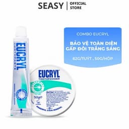 Combo Kem đánh răng Seasy Eucryl 62g + Bột tẩy trắng răng Eucryl 50g giúp trắng răng, sạch mảng bám 7