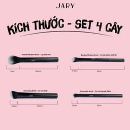 Bộ Cọ Trang Điểm Jary Makeup Brush Set 4 Cây Kèm Túi Đựng Da Pu 7