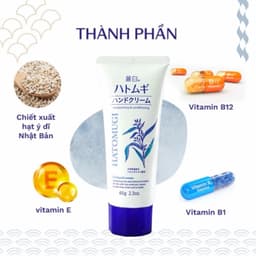 Kem Dưỡng Da Tay Reihaku Hatomugi Hand Cream 65g Giúp Dưỡng Ẩm và Làm Sáng Da 2