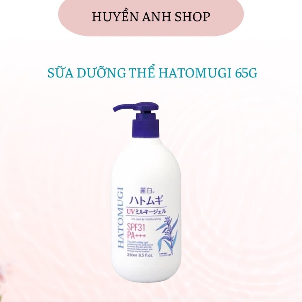Sữa Dưỡng Thể Chống Nắng Hatomugi Chiết Xuất Ý Dĩ -Chai 250ml -Giúp Da Mềm Mịn Tươi Sáng Căng Mịn