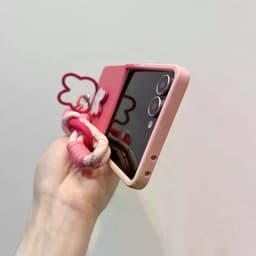 [CÓ SẴN] Ốp Z FLIP 8 - Z FLIP 7 - Z FLIP6 - FLIP5 5G hồng ombre dễ thương kèm giá đỡ thỏ cute và dây thắt nổi bật cute 6