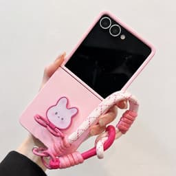 [CÓ SẴN] Ốp Z FLIP 8 - Z FLIP 7 - Z FLIP6 - FLIP5 5G hồng ombre dễ thương kèm giá đỡ thỏ cute và dây thắt nổi bật cute 7