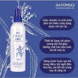 Xịt khoáng dưỡng ẩm và làm sáng da Hatomugi Nhật 250ml 3