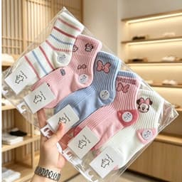 Set 10 Đôi Tất Kitty Hồng Mẫu Mới 2026 Cho Bé, Tất Len Tăm Dày Dặn Dễ Thương 7