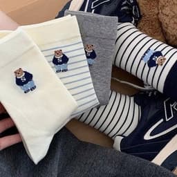 Set 10 tất mẫu gấu mới họa tiết hot trend  NNHA TH 1
