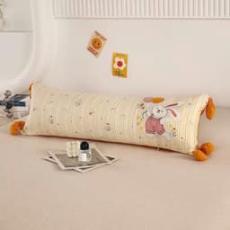Gối ôm hoạt hình Vải Cotton Thêu Hình Thú Kích Thước 35x100cm Tháo Được Vỏ - Thiên Hương Bedding 3
