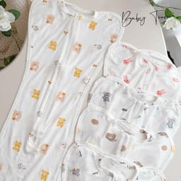 Nhộng chũn petti thun lạnh Baby Tom mềm mát cho bé sơ sinh 5