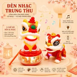 Đèn lồng trung thu kỳ lân thiết kế bắt mắt, màu sắc nổi bật,có nhạc , đèn ,nhựa abs,lồng đèn trung thu 2