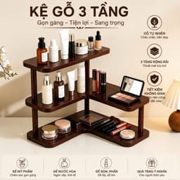 Kệ Gỗ 3 Tầng Để Đồ Đa Năng - Kệ Góc Để Mỹ Phẩm, Nước Hoa, Đồ Trang Điểm L Phù Hợp Mọi Góc Phòng(san) 2