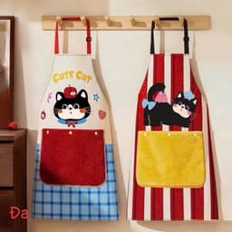 Tạp Dề Hoạ Tiết Mèo Có Túi Tích Hợp Khăn Lau Tay Tạp Dề Nấu Ăn Hoạ Tiết Mèo Cute - Phụ Kiện 1