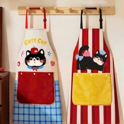 Tạp Dề Hoạ Tiết Mèo Có Túi Tích Hợp Khăn Lau Tay Tạp Dề Nấu Ăn Hoạ Tiết Mèo Cute - Phụ Kiện 7