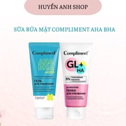 Sữa rửa mặt Compliment Glycolic Acid 5%, gel rửa mặt AHA BHA làm sạch sâu, tái tạo săn chắc cho da nhạy cảm 150ml 1