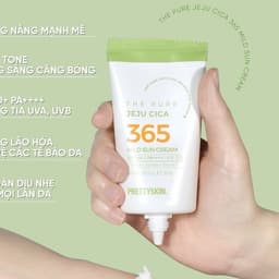 Kem Chống Nắng Rau Má PRETY SKIN Hàn Quốc The Pure Jeju Cica Sun Cream 50ML Dành Cho Da Mụn,Nhạy Cảm 5
