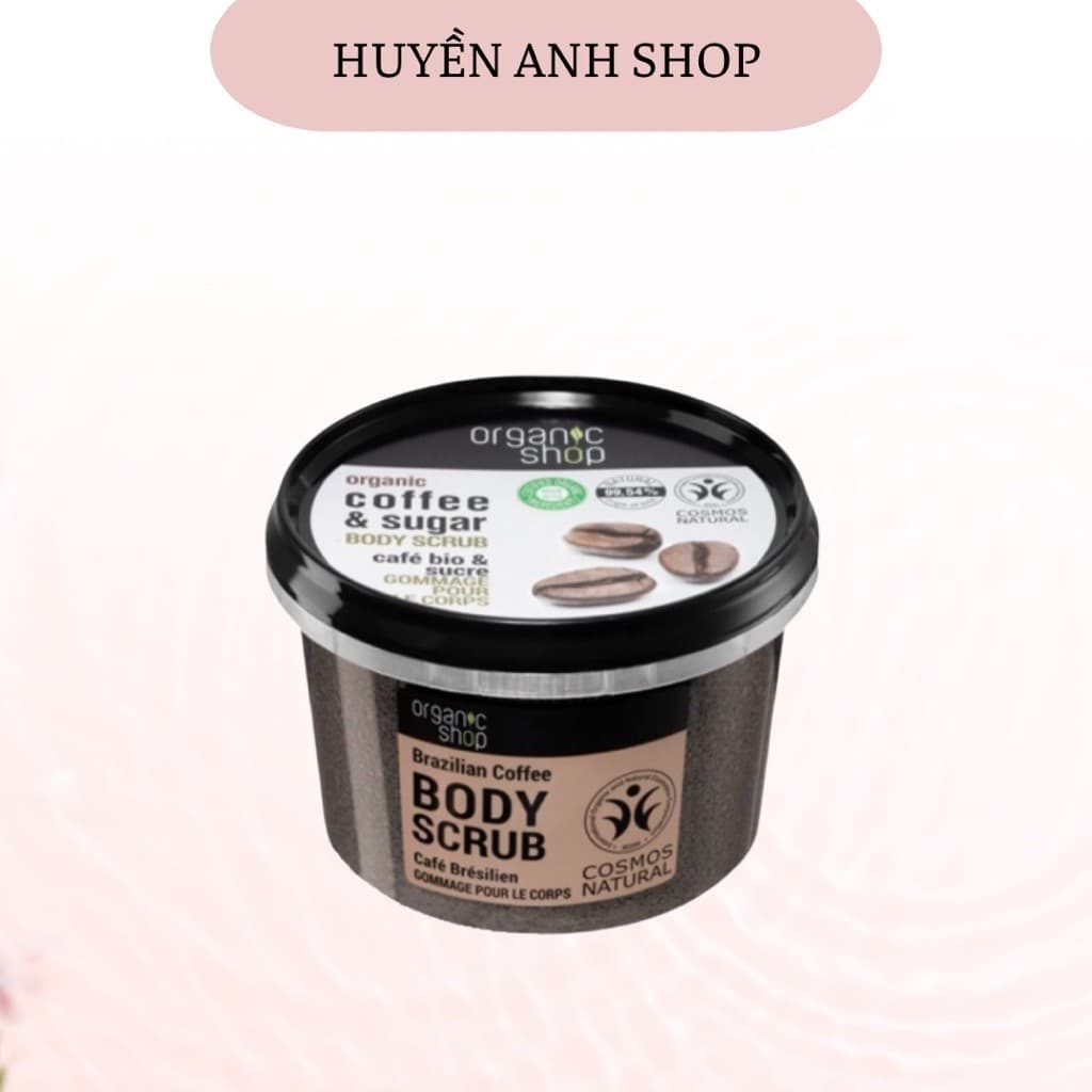 [Chính Hãng] Tẩy Tế Bào Da Chết Mặt, Body Cafe Organic Shop 75ml và 250ml của Nga