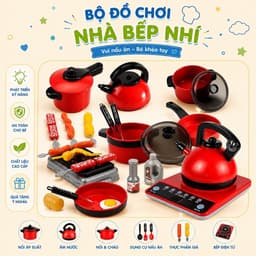 Bộ đồ chơi nấu ăn cho bé , đồ chơi nhập vai nấu ăn , bếp có pin hiệu ứng âm thanh mô phỏng chân thực 1