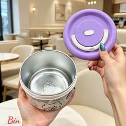 Hộp Cơm Inox Mini - Bình Ủ Cháo Cho Bé Có Tay Cầm An Toàn Tiện Lợi 7