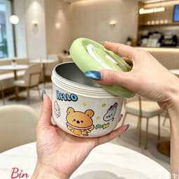 Hộp Cơm Inox Mini - Bình Ủ Cháo Cho Bé Có Tay Cầm An Toàn Tiện Lợi 8
