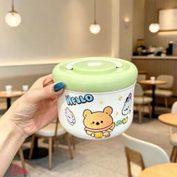 Hộp Cơm Inox Mini - Bình Ủ Cháo Cho Bé Có Tay Cầm An Toàn Tiện Lợi 5