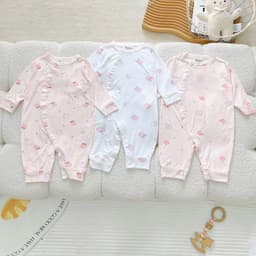 Combo 2-3 Bộ Body Dài Tay AVas Hoạ Tiết Bé Gái   Chất Petit Mềm Mát - Thoáng Khí - An Toàn Cho Làn Da Của Bé Size 0-9M 4
