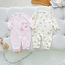 Combo 2-3 Bộ Body Dài Tay AVas Hoạ Tiết Bé Gái   Chất Petit Mềm Mát - Thoáng Khí - An Toàn Cho Làn Da Của Bé Size 0-9M 3