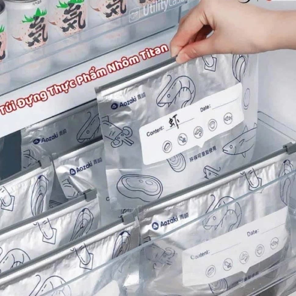 [Bán Chạy] 100 Túi Zip Bạc Nhôm Đựng Thực Phẩm - Size Cơ Bản – Túi Bảo Quản Tủ Lạnh, Cấp Đông Chống Ẩm Tiện Lợi