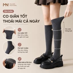 Tất đùi nữ giữ ấm, vớ đùi không bí không tuột, thon gọn bắp chân, phối váy phong cách Hàn dày mịn 3