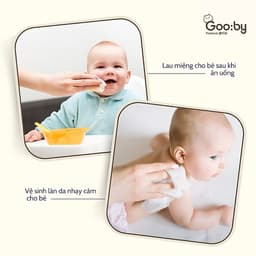 Khăn ướt Gooby Premium cao cấp không mùi an toàn cho trẻ sơ sinh Gói 60 - 100 TỜ 2