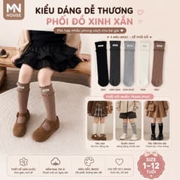 Set 5 Đôi Tất Cho Bé Gái Cổ Cao Viền Bèo Hoạ Tiết Min Min Dễ Thương Phong Cách Korea 3