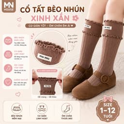 Set 5 Đôi Tất Cho Bé Gái Cổ Cao Viền Bèo Hoạ Tiết Min Min Dễ Thương Phong Cách Korea 5