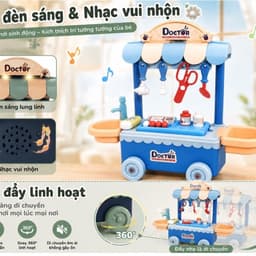 Đồ chơi xe đẩy bác sĩ ,đồ chơi nhập vai cho bé ,có pin nhạc 2