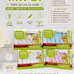 Khăn sữa sợi tre mipbi (hộp 6 cái) chuẩn organic an toàn cho bé 1