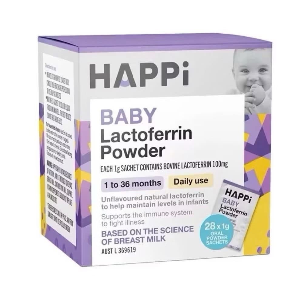 Lactoferrin HAPPI Baby Lactoferrin Powder 28 Gói 1g Cho Bé 1-36 Tháng Hỗ Trợ Miễn Dịch