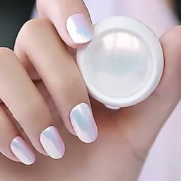 Hũ tráng gương Cực Quang - Ánh Cầu Vồng Siêu Sáng nổi bật bộ móng Nail Michi 4