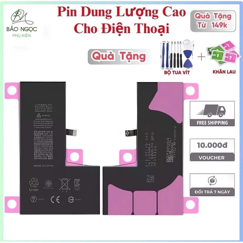 Pin dung lượng cao cho iP 5s/5c/5se/6/6p/6s/6sp/7/7p/8/8p//X/XS/XR/XSM/11/12/13/14/15 Mới Đảm Bảo Chất Lượng