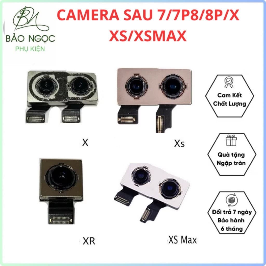 Camera Sau thay thế cho ip 7/7plus8/8plus/X/XS/XSMAX Zin Bóc Máy Hình Ảnh Sắc Nét Đảm Bảo Chất Lượng