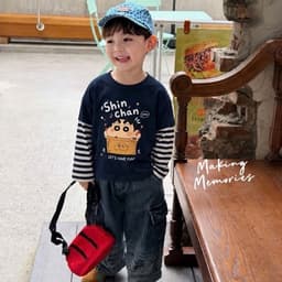 Set 2 áo phối tay kẻ cho bé 3