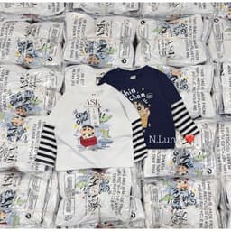 Set 2 áo phối tay kẻ cho bé 9