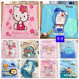 Chăn Tuyết Đắp Cho Bé Họa Tiết Hoạt Hình Dễ Thương Hello Kitty Doraemon Nhiều Mẫu Mềm Mịn 1