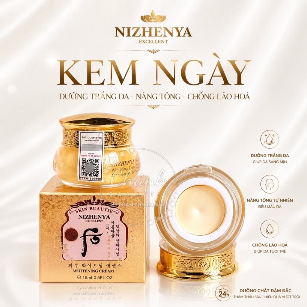 Kem Ngày NIZHENYA Cao Cấp Sạch Nám, Giảm Mụn Thâm, Trắng Da 15g