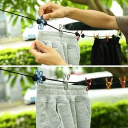Dây Phơi Đồ Co Giãn 1.8 ĐẾN 3.5m, Móc Treo Quần Áo Tiện Lợi 12 Kẹp Chống Gió 7