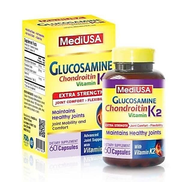 MediUSA Glucosamine Chondroitin Vitamin K2 - Hộp 60 Viên hỗ trợ sức khỏe xương khớp. TAOTAOSHOP123