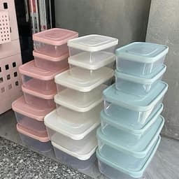 Bộ 6-9-12 Hộp đựng thực phẩm Hokori chữ nhật 2300ml,1400ml,700ml  để tủ lạnh, dùng được lò vi sóng 2