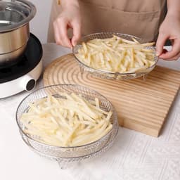 Rổ lưới innox , vỉ hấp, khay lưới ráo dầu chiên rán tiện lợi 4