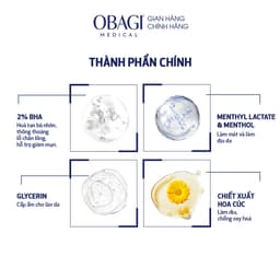 BHA Obagi Clenziderm M.D. Exfoliating BHA 2% Nước hoa hồng Cân bằng Toner tẩy tế bào chết, làm sạch mụn - 148ml 6