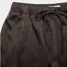 [ Hiền BigSize] (Hàng Lỗi Nhẹ) Quần Dài Baggy Lụa Satin Nữ Nâu Chocolate Cạp Thun Dây Rút,Ống Bo Gấu,Che bụng tốt 5