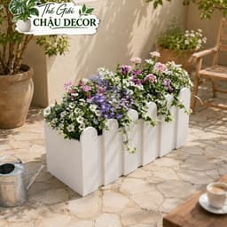 chậu trồng cây hàng rào chất liệu nhựa PVC FOAM siêu nhẹ siêu bền chậu trồng cây ban công 2