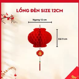 Combo 100 cái Đèn Lồng Nilong Trang Trí Tết , Cầu Tổ Ong Trang Trí Tết Kèm Đuôi 2