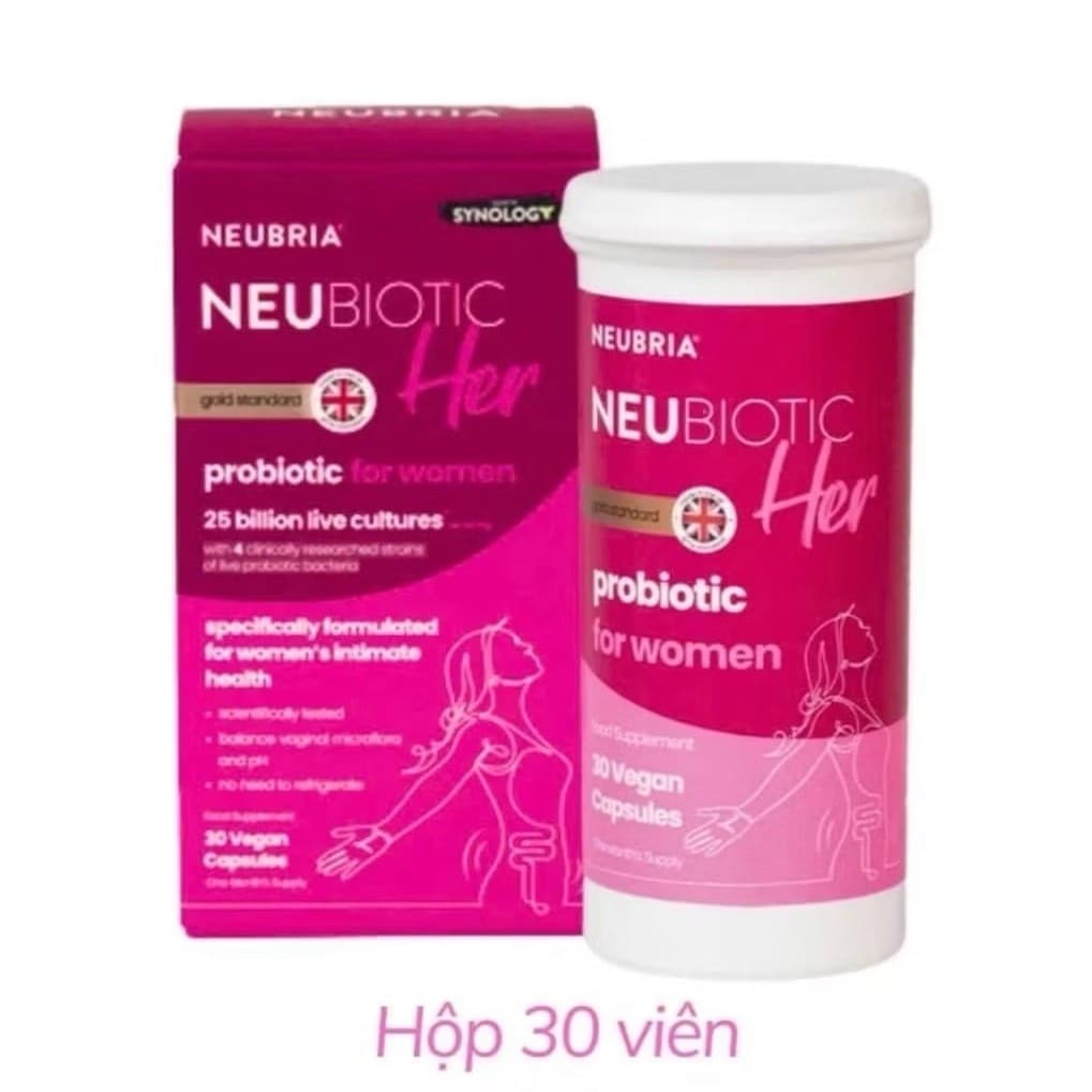 Neubiotic Her (hộp 30 viên) Men vi sinh phụ khoa,ngăn ngừa vấn đề phụ khoa và cải thiện hệ tiêu hoá