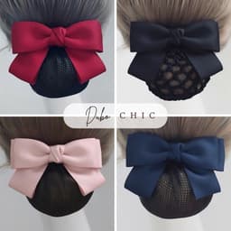 Kẹp tóc búi nơ lưới nhiều màu Dubochic 10cm thời trang công sở cuộn tóc gọn gàng 1